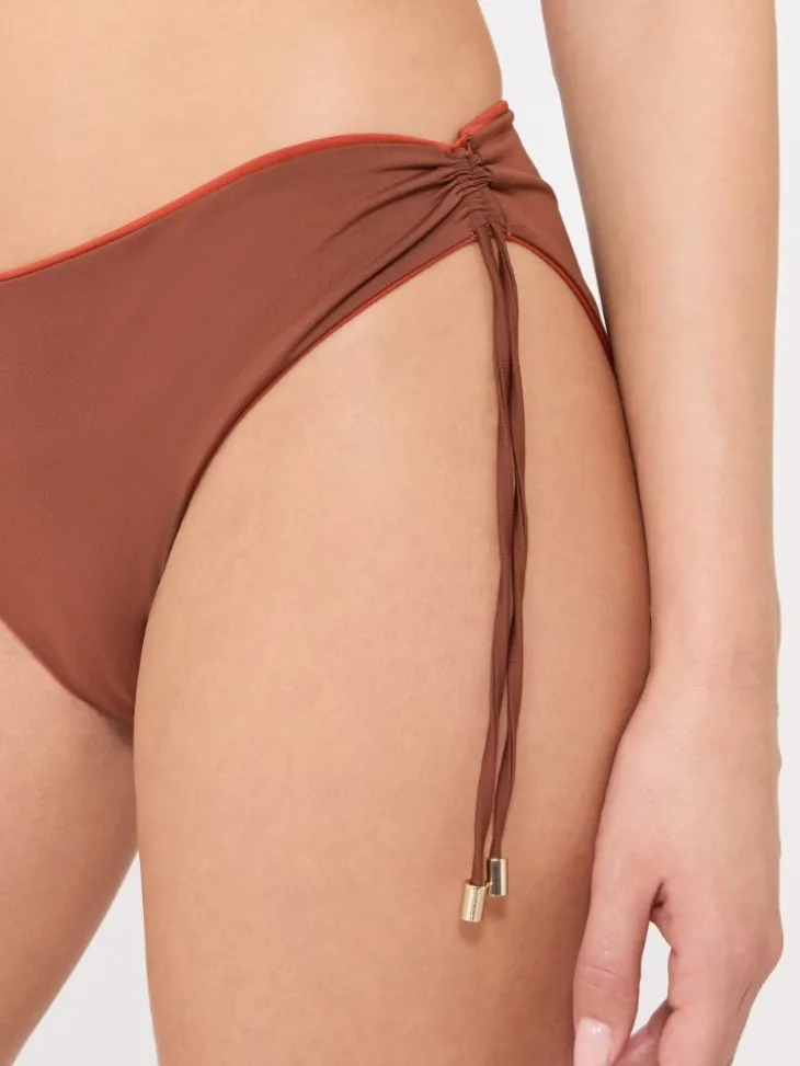 Reversible double jersey bikini bottoms - CHOCOLATE