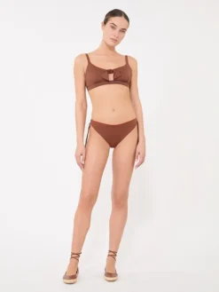Reversible double jersey bikini bottoms - CHOCOLATE