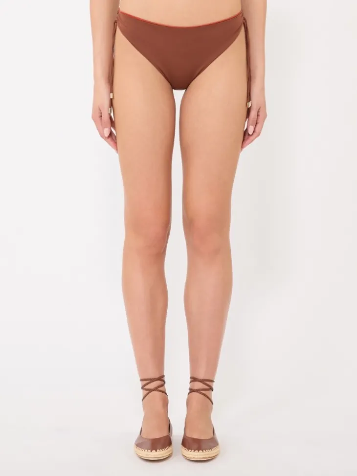Reversible double jersey bikini bottoms - CHOCOLATE
