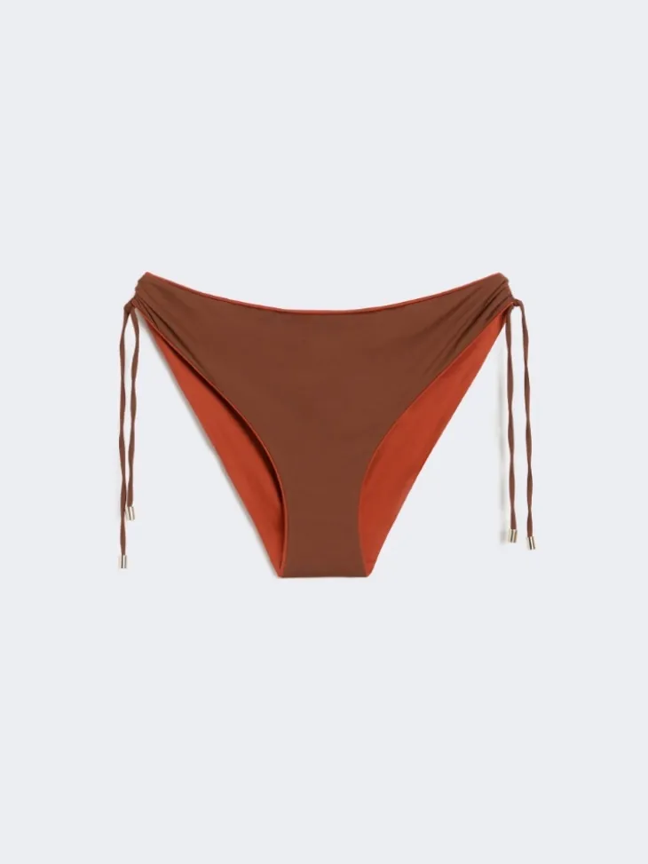 Reversible double jersey bikini bottoms - CHOCOLATE