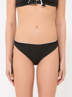 Reversible double jersey bikini bottoms - BLACK
