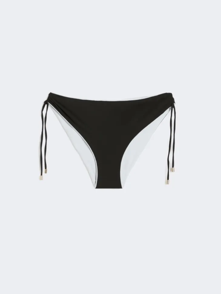 Reversible double jersey bikini bottoms - BLACK