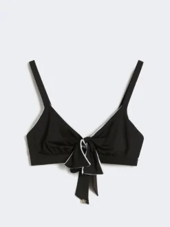 Reversible double jersey bikini top - BLACK
