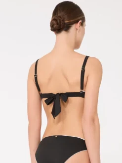 Reversible double jersey bikini top - BLACK