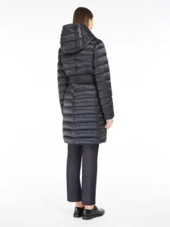 Reversible down jacket in water-repellent satin - MIDNIGHTBLUE