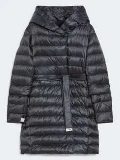 Reversible down jacket in water-repellent satin - MIDNIGHTBLUE