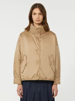 Reversible padded jacket in water-repellent canvas - HAZELNUT BROWN