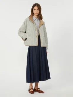Reversible padded jacket in water-repellent canvas - HAZELNUT BROWN