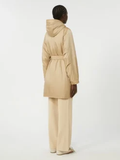 Reversible padded parka in water-repellent canvas - BEIGE