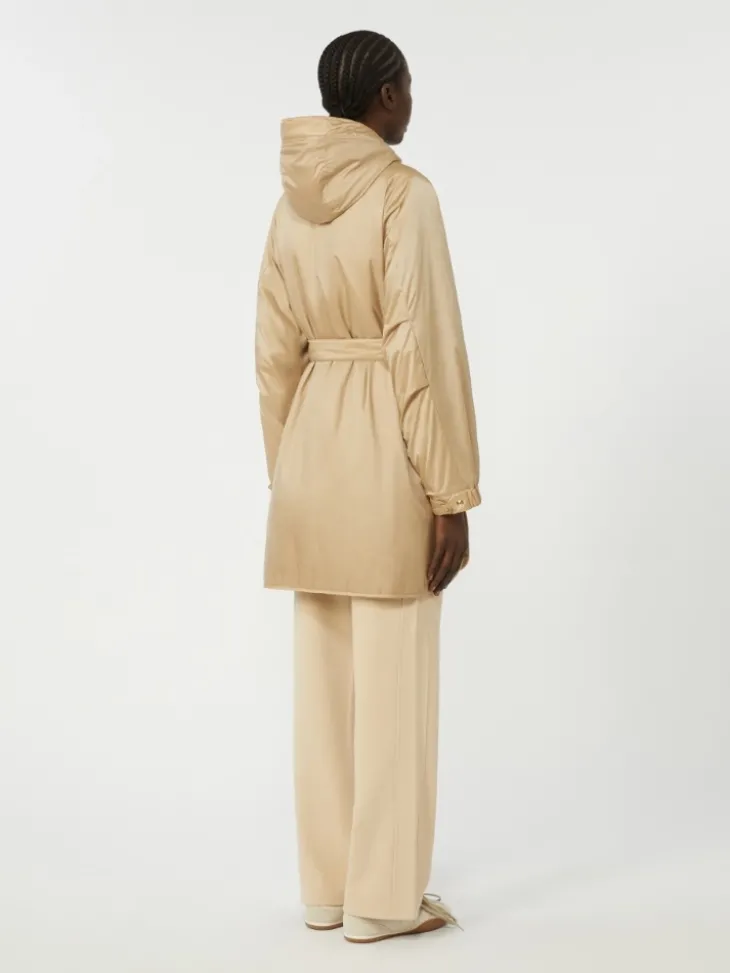 Reversible padded parka in water-repellent canvas - BEIGE