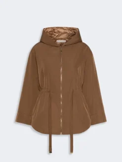 Reversible padded parka in radzmir and water-repellent canvas - HONEY