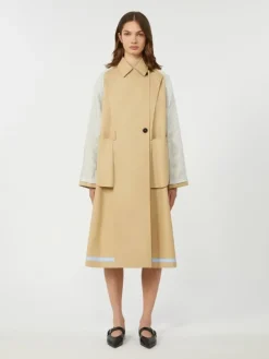 Reversible water-repellent gabardine trench coat - BEIGE