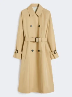 Reversible water-repellent gabardine trench coat - BEIGE