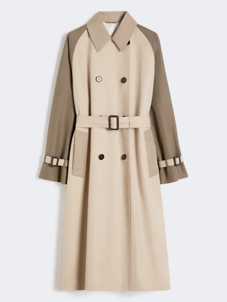 Reversible water-repellent gabardine trench coat - BEIGE