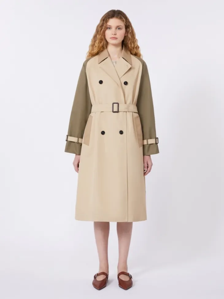 Reversible water-repellent gabardine trench coat - BEIGE