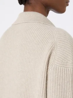 Ribbed cashmere jumper - BEIGE