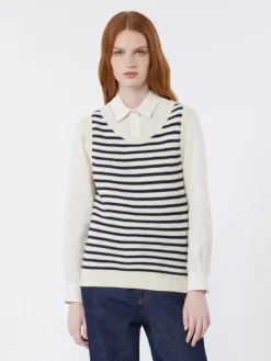 Ribbed cotton yarn jumper - NAVY