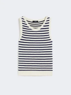 Ribbed cotton yarn jumper - NAVY