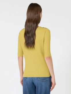 Ribbed woollen yarn jumper - YELLOW