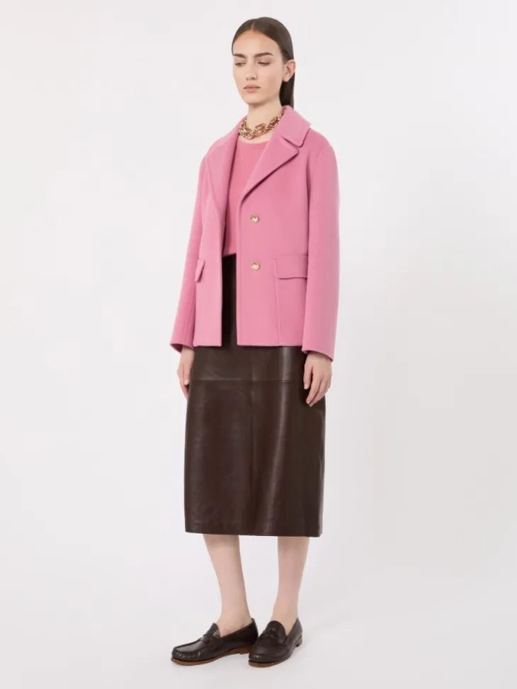 Ribbed woollen yarn jumper - PINK