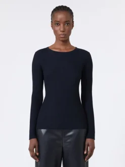 Ribbed woollen yarn jumper - ULTRAMARINE