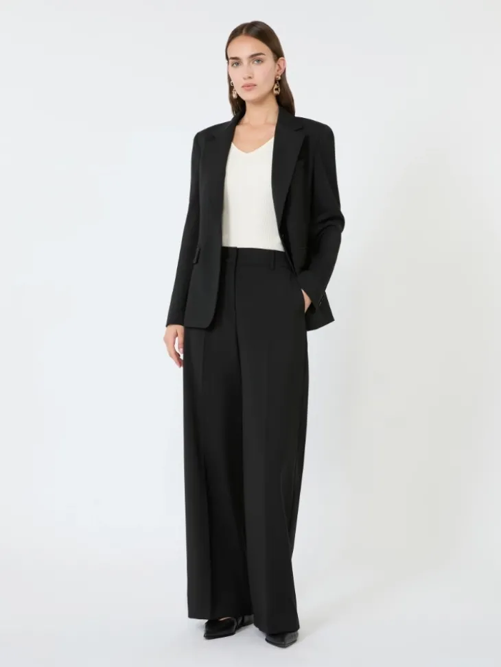 Rib-knit stretch viscose sweater - ECRU