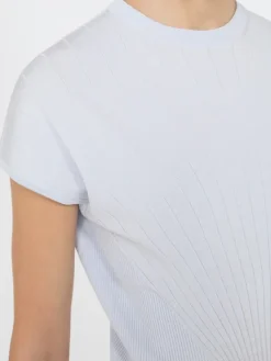 Rib-knit viscose sweater - LIGHT BLUE