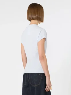 Rib-knit viscose sweater - LIGHT BLUE