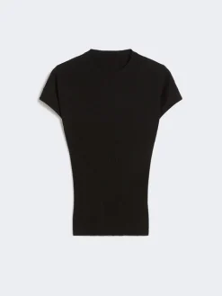 Rib-knit viscose sweater - BLACK