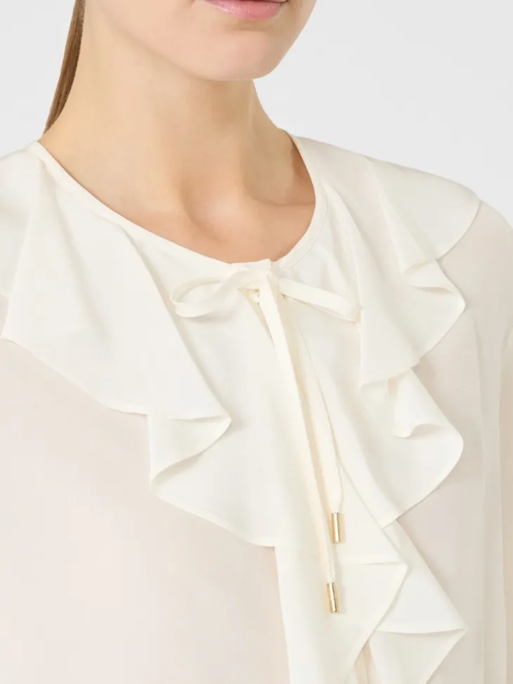 Ruffled silk blouse - SILK