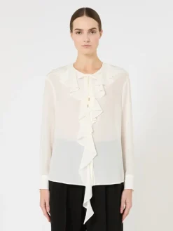 Ruffled silk blouse - SILK