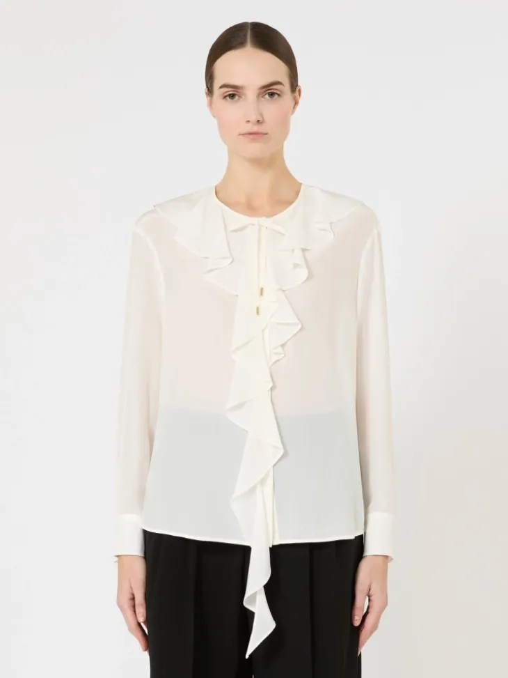 Ruffled silk blouse - SILK