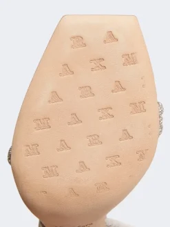 Satin and crystal sandals - BEIGE