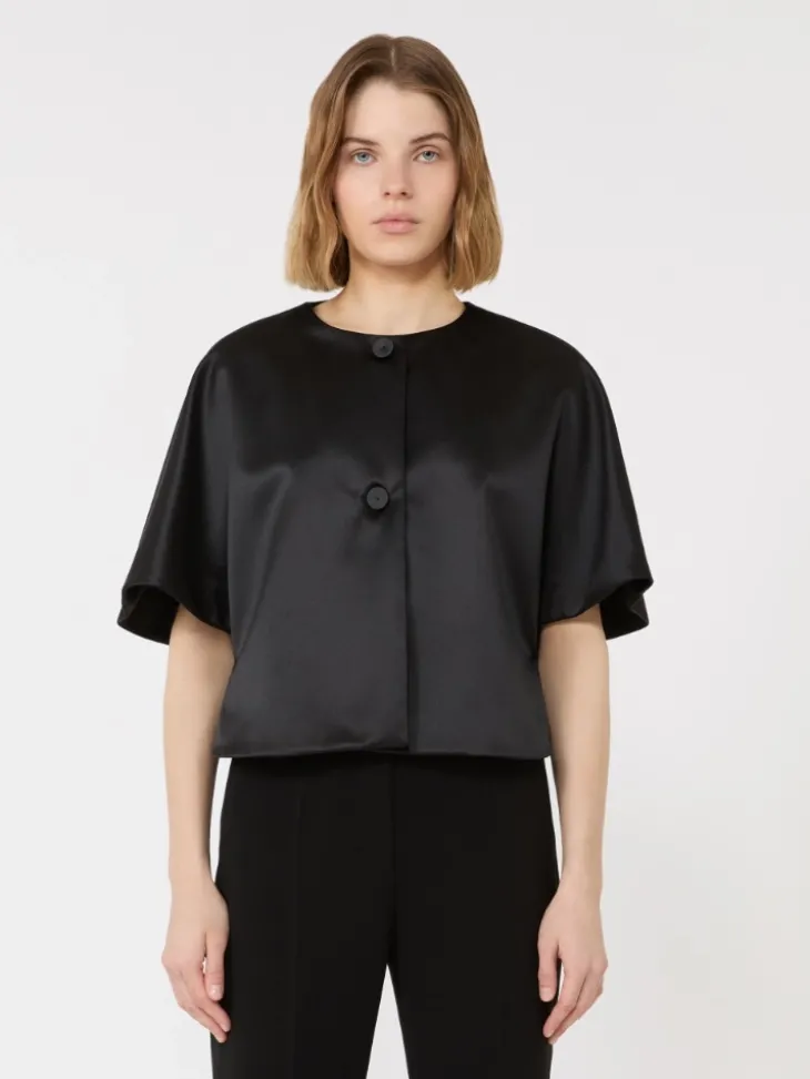 Satin cape - BLACK