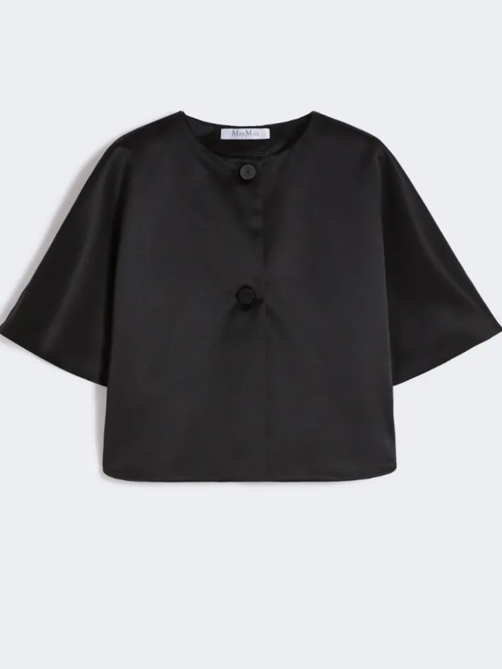 Satin cape - BLACK