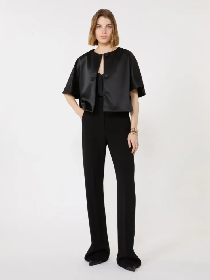 Satin cape - BLACK