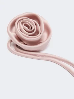 Satin flower brooch - PINK