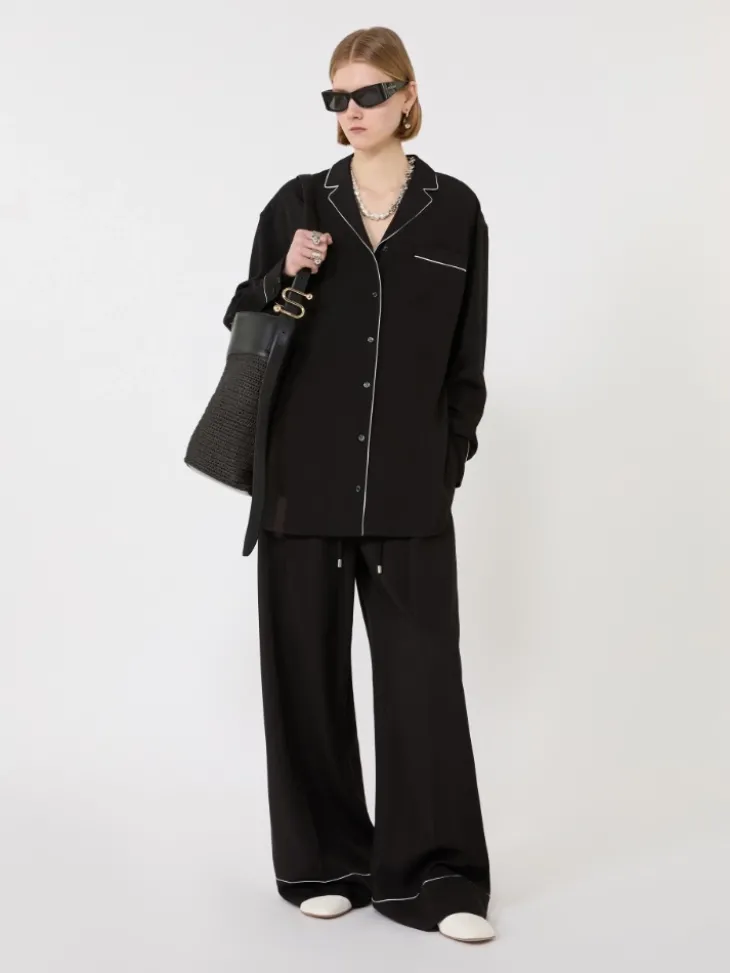 Satin overshirt - BLACK