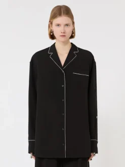 Satin overshirt - BLACK