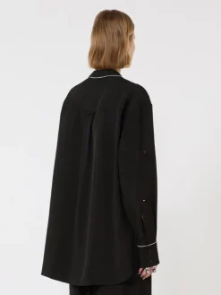 Satin overshirt - BLACK