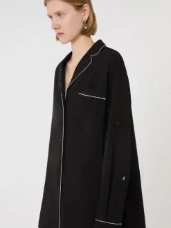 Satin overshirt - BLACK