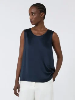 Satin top - MIDNIGHTBLUE