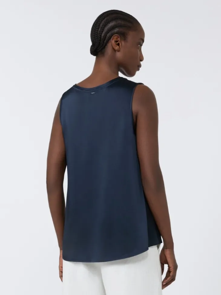 Satin top - MIDNIGHTBLUE
