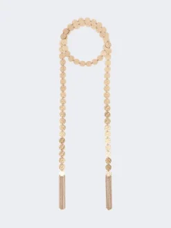 Scarf necklace with coin detail - GOLD