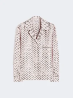 Semi-fitted printed silk shirt - PINK