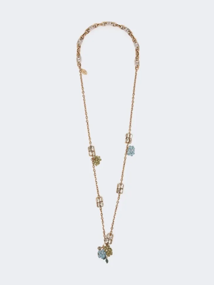 Set with flower and crystal details - GOLD