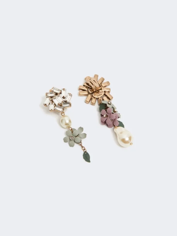 Set with flower and crystal details - GOLD