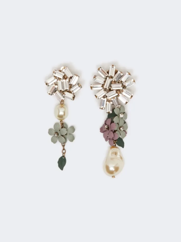 Set with flower and crystal details - GOLD