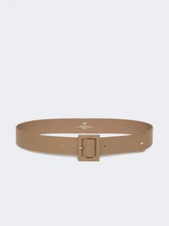 Shiny Nappa leather belt - TURTLEDOVE