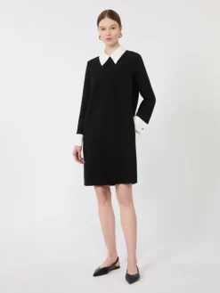 Short cady dress - BLACK